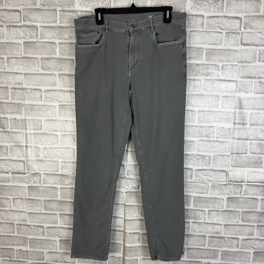 Faherty Brand Mens Movement 5-Pocket Pants Slate Gray Denim 34 x 32 MBF2437